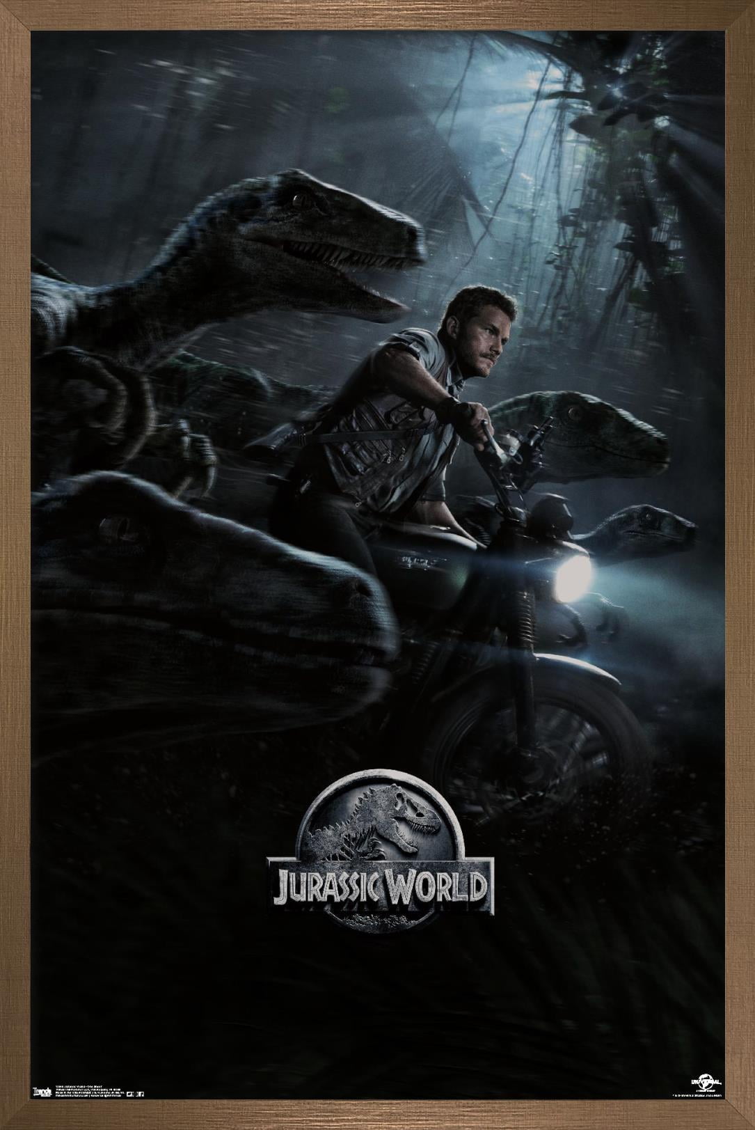 Jurassic World - One Sheet Wall Poster, 14.725" x 22.375", Framed