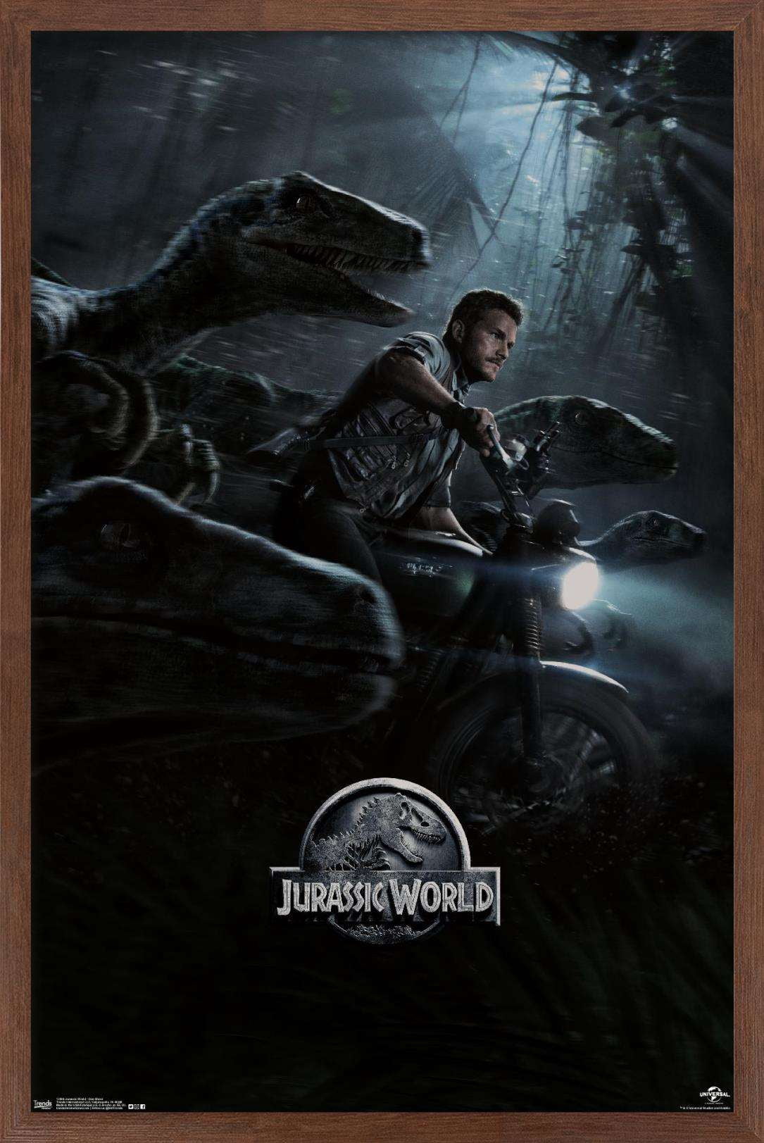 Jurassic World - One Sheet Wall Poster, 14.725" x 22.375", Framed