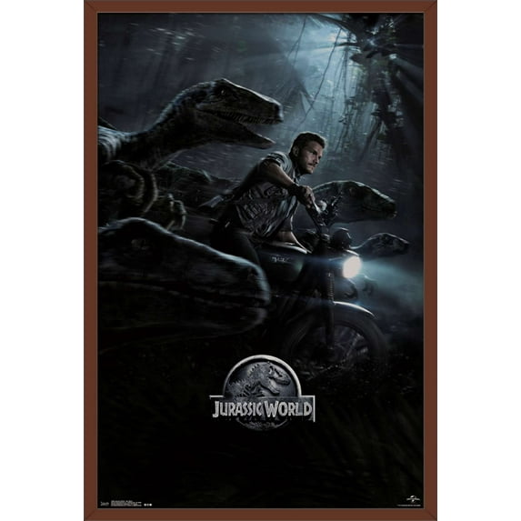 Jurassic World - One Sheet Wall Poster, 22.375" x 34", Framed