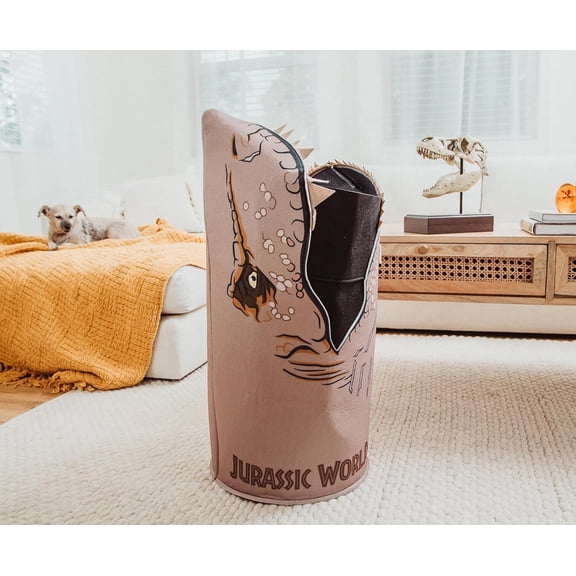 Jurassic World Open-Mouth T-Rex Clothes Hamper, Laundry Basket | Storage Organizer For Blankets, Toys