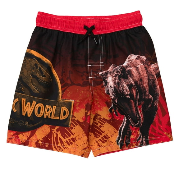 Jurassic World Park Blue Dinosaur UPF 50 Swim Trunks Bathing Suit Little Kid