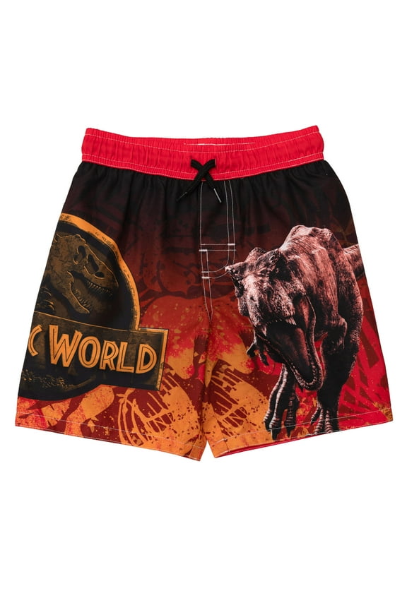 Park Blue Dinosaur UPF 50+ Swim Trunks Bathing Suit Little Kid