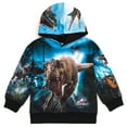 thumbnail image 1 of Jurassic World Park Blue T-Rex Little Boys Fleece Pullover Hoodie Tie Dye 4, 1 of 5