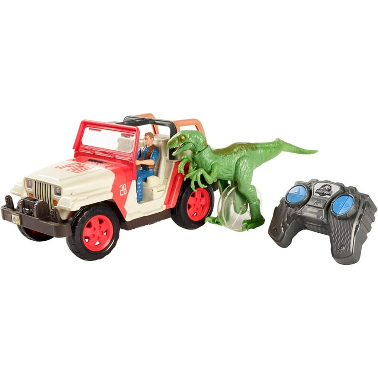 Jurassic world jeep wrangler raptor attack rc on sale