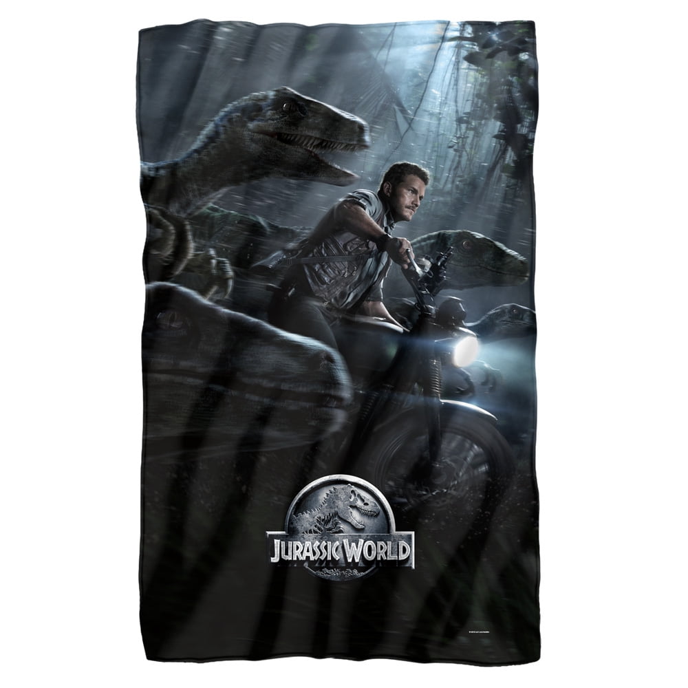 Jurassic World Raptor Poster Fleece Blanket 36' x 58'