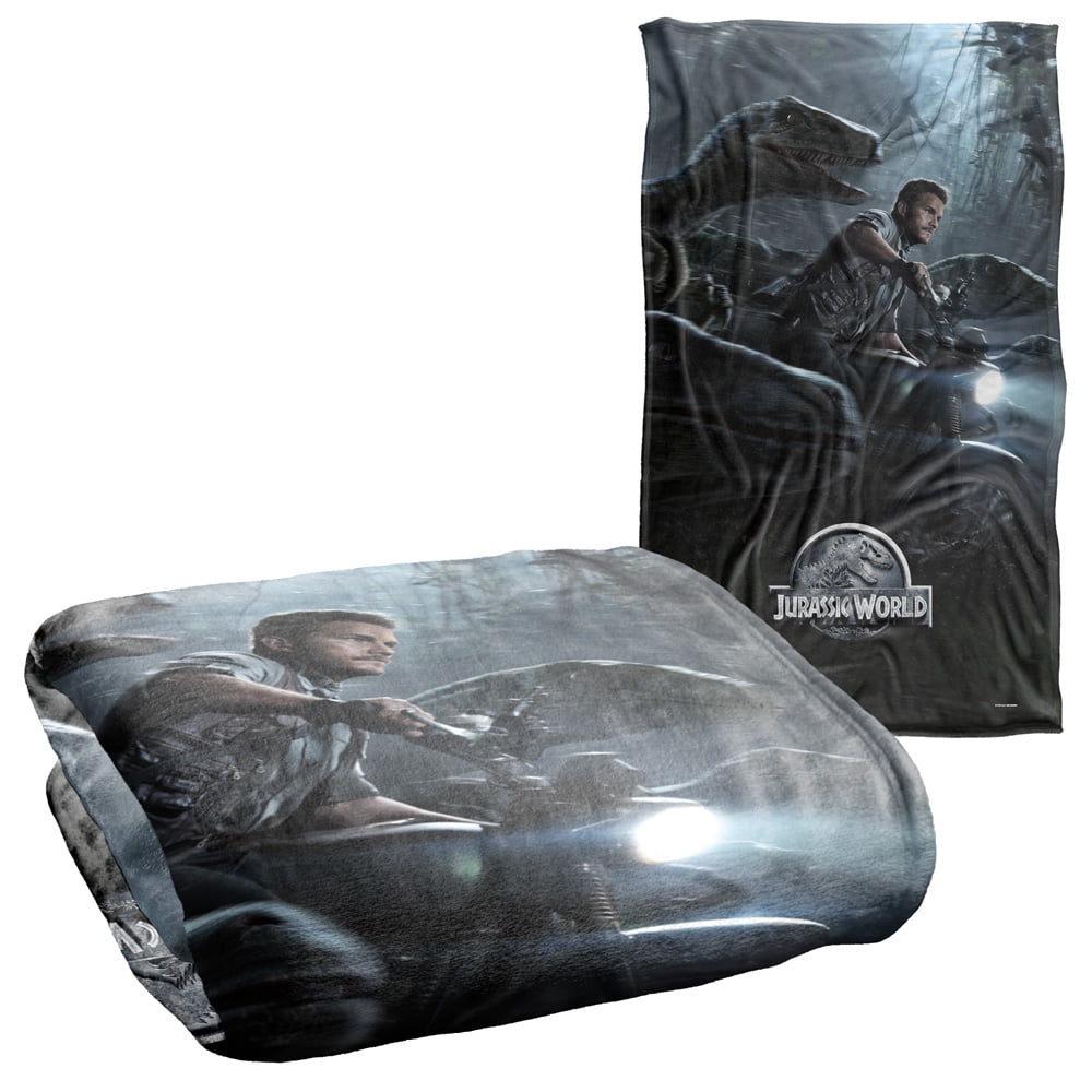 Jurassic World Raptor Poster Silky Touch Super Soft Throw Blanket 36" x 58"
