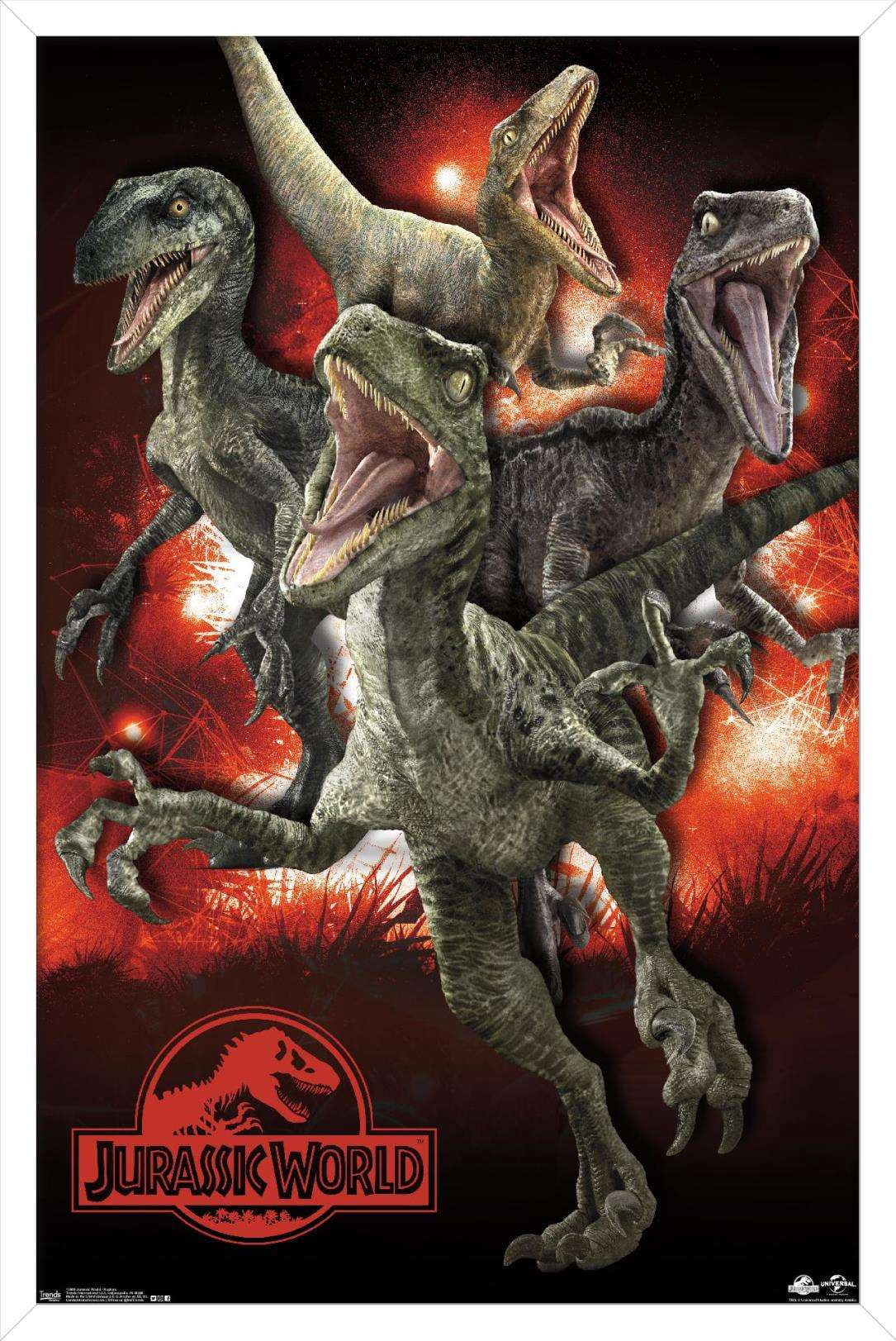 Jurassic World - Raptors Wall Poster, 14.725" x 22.375", Framed