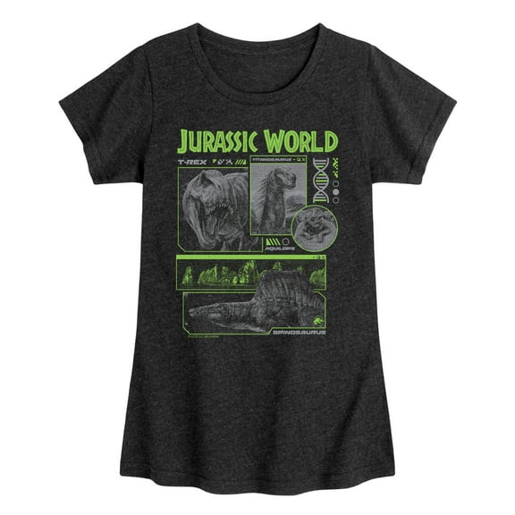 Jurassic World: Rebirth - Dark Digital Texture - Toddler And Youth Girls Fitted Short Sleeve Graphic T-Shirt