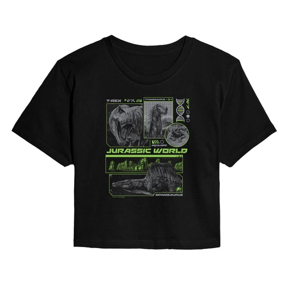Jurassic World: Rebirth - Dinosaur DNA Digital Women's Cropped Graphic T-Shirt