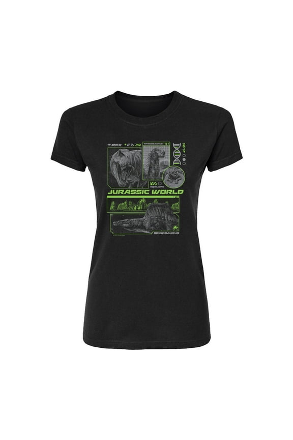 - Dinosaur DNA Digital - Juniors Fitted Short Sleeve Graphic T-Shirt