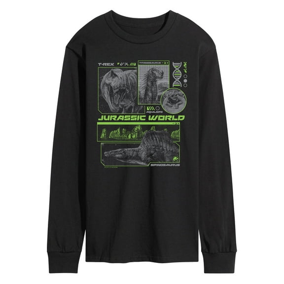 Jurassic World: Rebirth - Dinosaur DNA Digital - Men's Long Sleeve Graphic T-Shirt