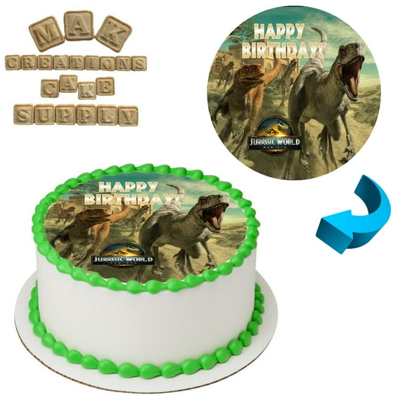 Jurassic World Rebirth Logo 8" Round Edible Cake Topper ~ Can be used on 8", 9" or 10" Cakes