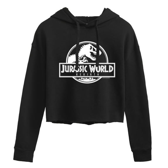 Jurassic World: Rebirth - Logo White - Juniors Cropped Hoodie