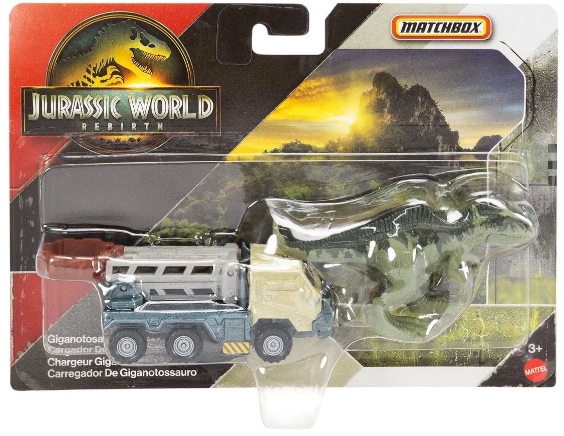 Jurassic World Rebirth Matchbox Giganotosaurus Loader Die Cast Car