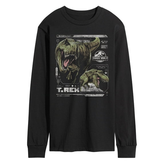 Jurassic World: Rebirth - T-Rex Digital Profile - Men's Long Sleeve Graphic T-Shirt
