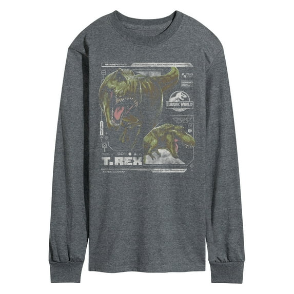 Jurassic World: Rebirth - T-Rex Digital Profile - Men's Long Sleeve Graphic T-Shirt