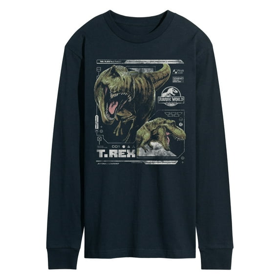 Jurassic World: Rebirth - T-Rex Digital Profile - Men's Long Sleeve Graphic T-Shirt