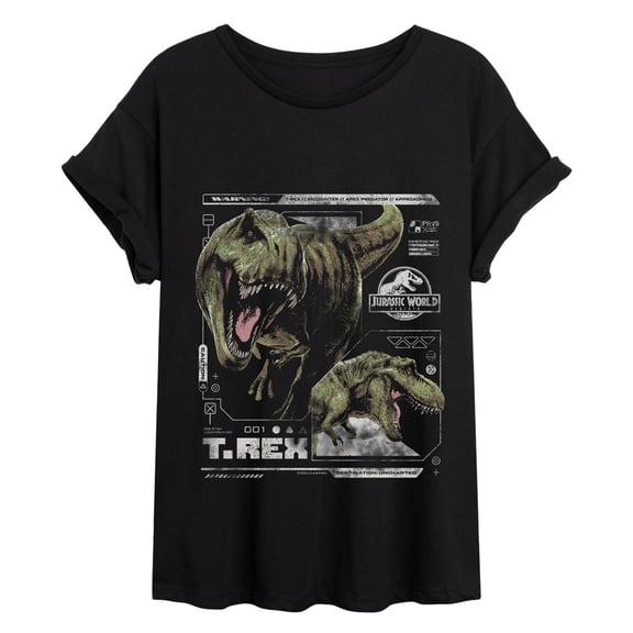 Jurassic World: Rebirth - T-Rex Digital Profile - Womens Oversized Graphic T-Shirt