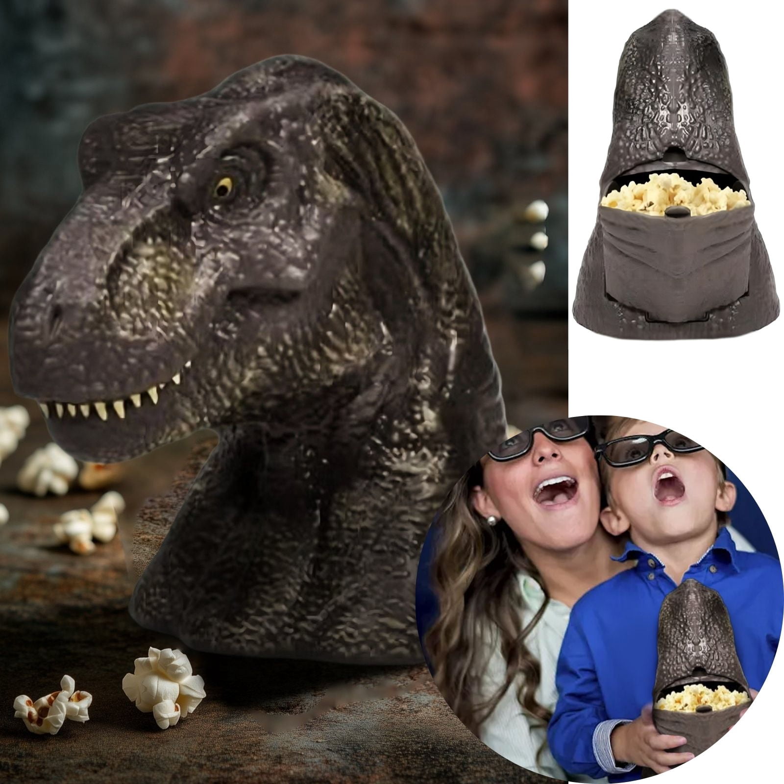 Jurassic World Rebirth T-Rex Popcorn Bucket, 3D Dinosaur Popcorn Box ...