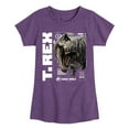 thumbnail image 1 of Jurassic World: Rebirth - Trex - Toddler And Youth Girls Fitted Short Sleeve Graphic T-Shirt, 1 of 4