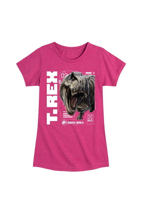 : Rebirth - Trex - Toddler And Youth Girls Fitted Short Sleeve Graphic T-Shirt
