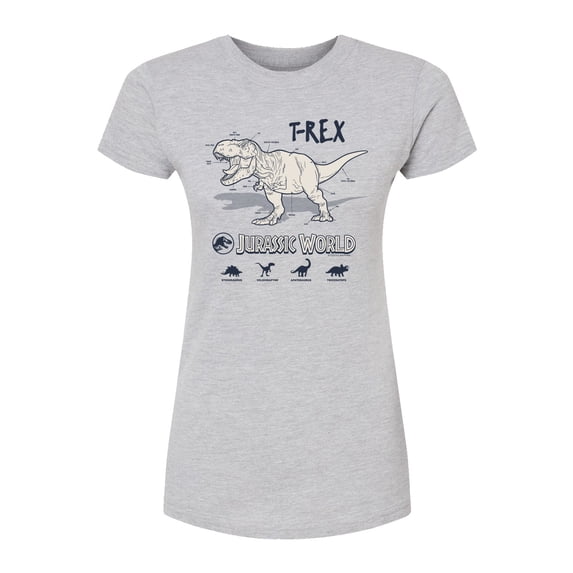 Jurassic World - Rex Info - Juniors Fitted Graphic T-Shirt
