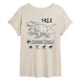 thumbnail image 1 of Jurassic World - Rex Info - Juniors Oversized Graphic T-Shirt, 1 of 4