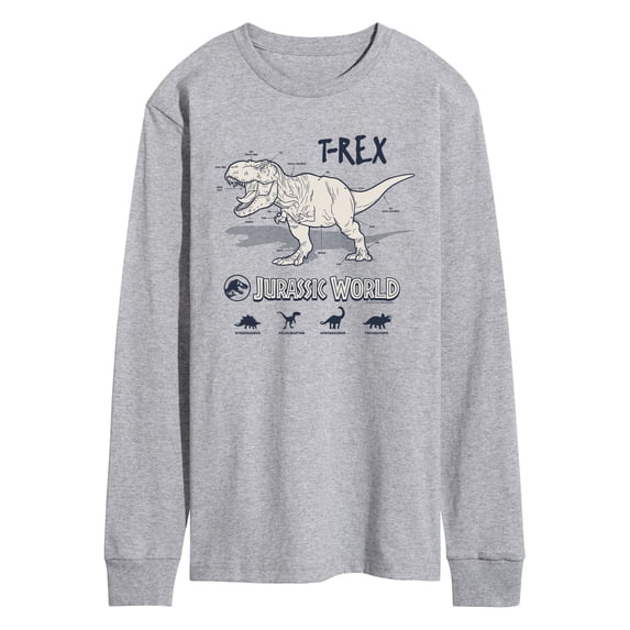 Jurassic World - Rex Info - Men's Long Sleeve Graphic T-Shirt