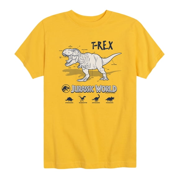 Jurassic World - Rex Info - Youth Boys Short Sleeve Graphic T-Shirt
