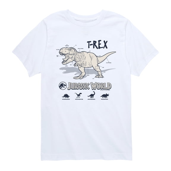 Jurassic World - Rex Info - Youth Boys Short Sleeve Graphic T-Shirt