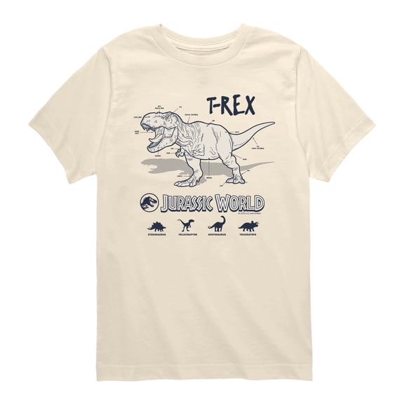 Jurassic World - Rex Info - Youth Boys Short Sleeve Graphic T-Shirt
