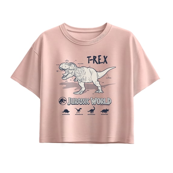 Jurassic World - Rex Info - Youth Girls Boxy T-Shirt