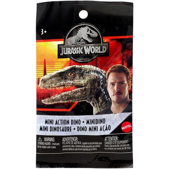 Mattel Jurassic World Series Mini Dinosaur Figure Mystery, 4 Pack