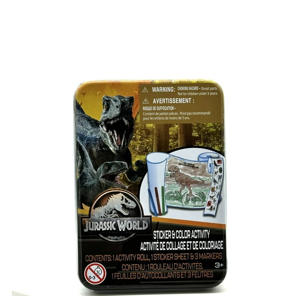 Jurassic World Sticker and Color Activity Tin
