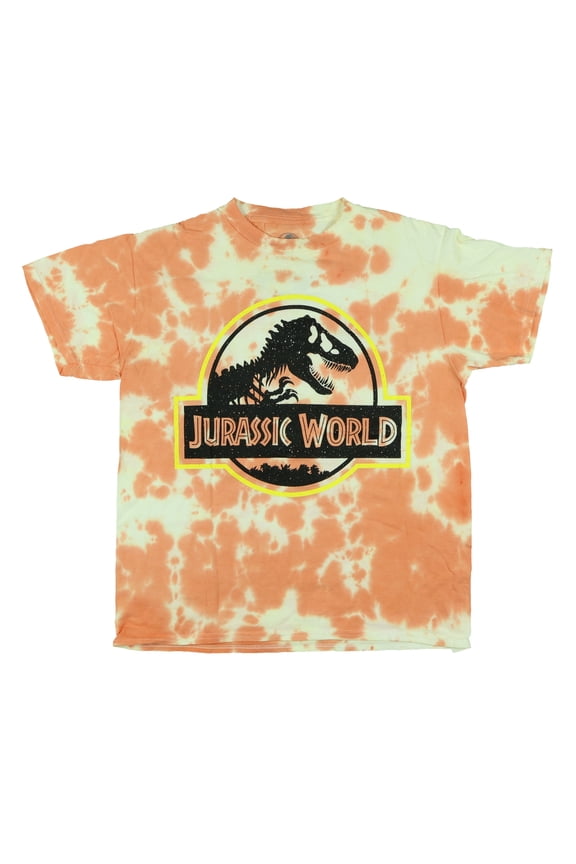 Jurassic World T-Shirt Boys' Tie-Dyed Logo Design Graphic Print Kids Tee