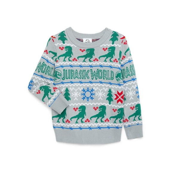 Jurassic World Toddler Boy Holiday Sweater with Long Sleeves, Sizes 12M-5T