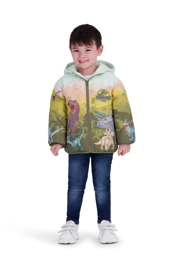 Jurassic World Toddler Boy Puffer Jacket, Sizes 12 Months-5T