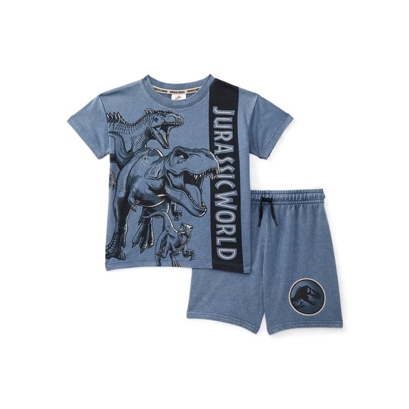 Jurassic World Baby and Toddler Boy Short Sleeve Graphic Tee and Matching Shorts Set, 2-Piece, Sizes 0/3M-5T