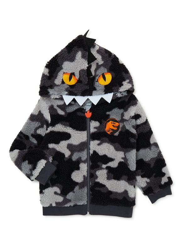 Jurassic World Toddler Cosplay Faux Sherpa Hoodie, 12M-5T