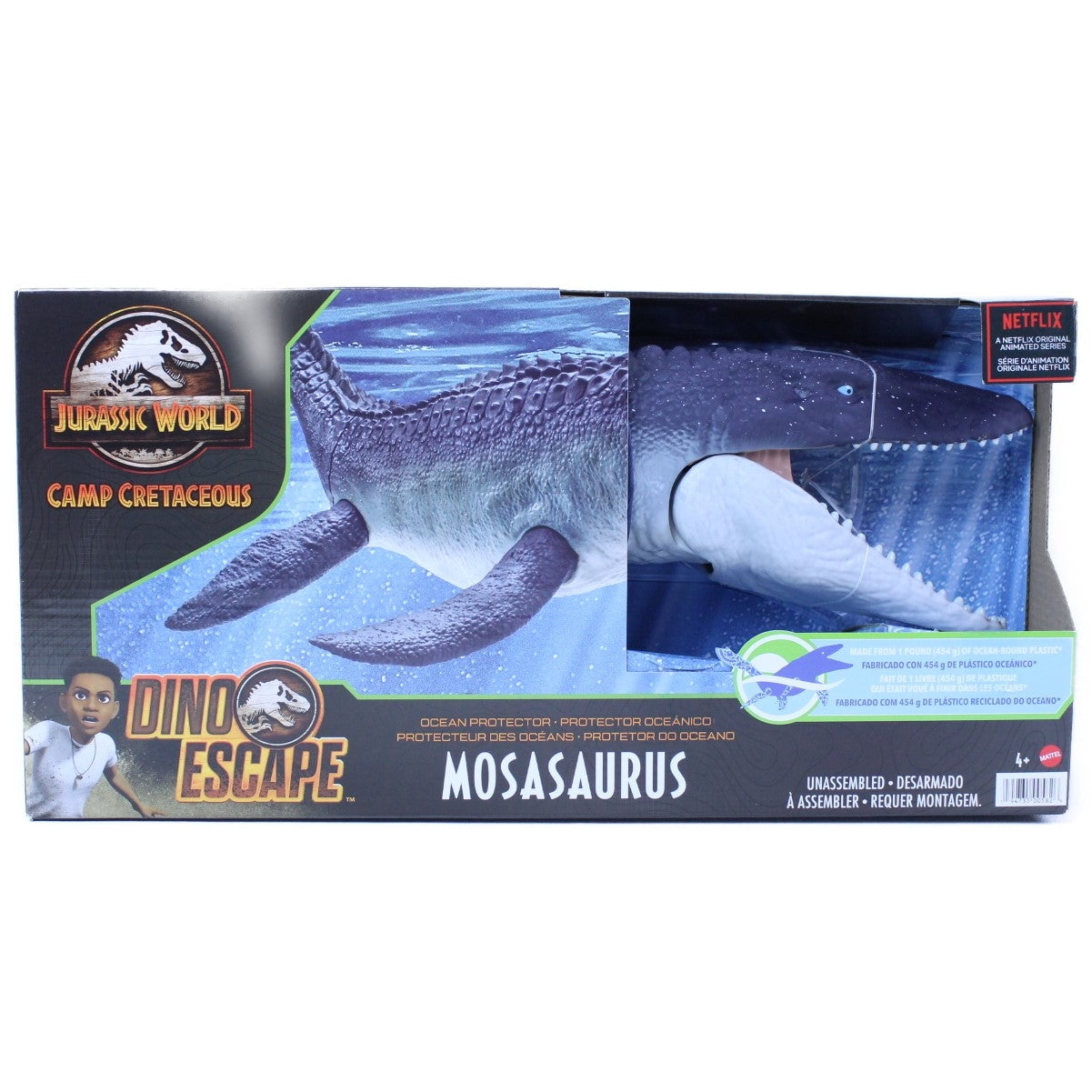  Jurassic World Toys Ocean Protector Mosasaurus Dinosaur Action  Figure Sculpted with Movable Joints Made from 1 Pound of Oceanbound  Plastic, Kids Toy Ages 4 Years & Older : Toys & Games