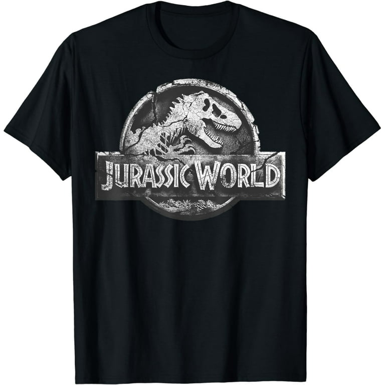 Jurassic World Two Distressed Stone Logo Graphic T-Shirt Jurassic World Two Distressed Stone Logo Graphic T-Shirt