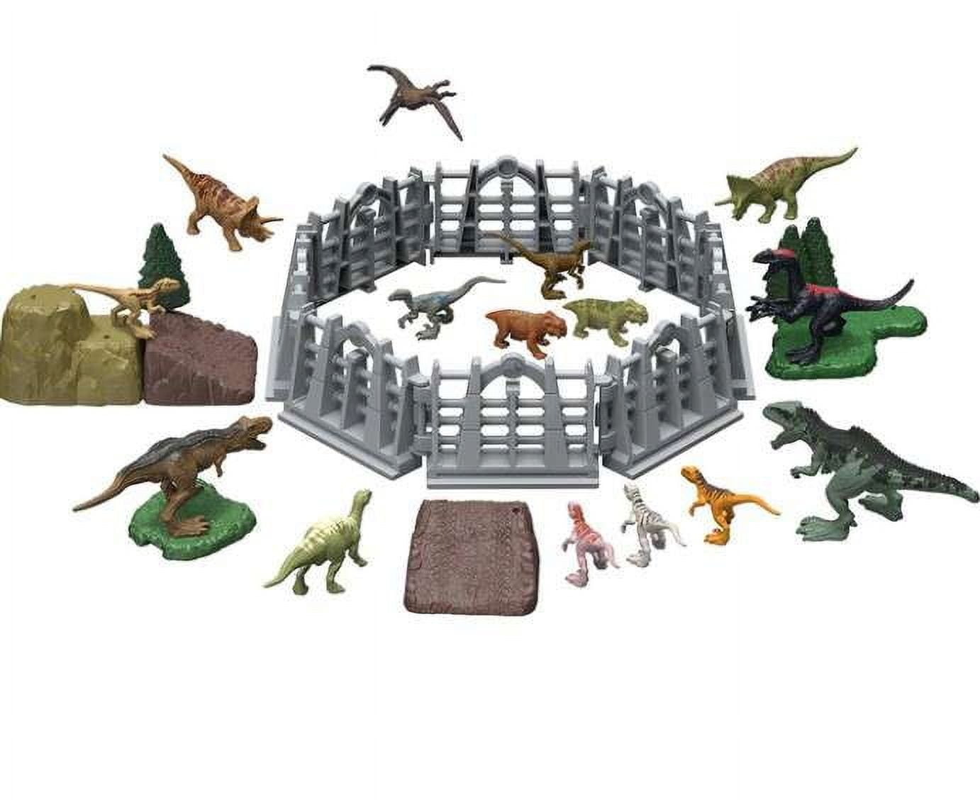 Jurassic World Tyrannosaurus Rex Triceratops and Velociraptor Action Figure Set, 30 Piece