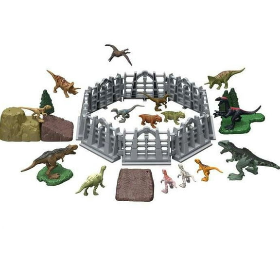 Jurassic World Tyrannosaurus Rex Triceratops and Velociraptor Action Figure Set, 30 Piece