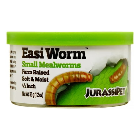 Jurassipet Jurassi-Diet Easi-Worm Small Mealworms Wet Reptiles & Amphibians Food, 1.2 Oz
