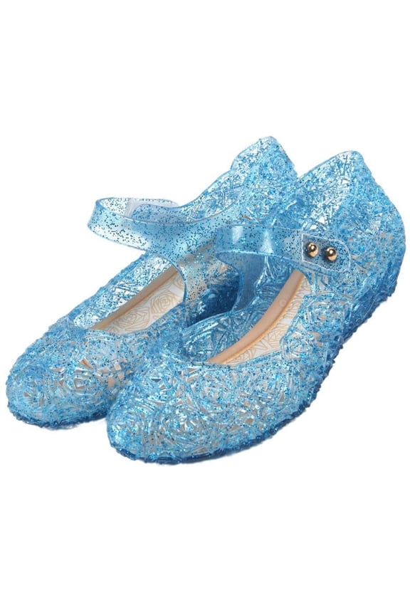 Elsa Princess Jelly Sandals for Girls & Toddlers - Frozen Inspired Sparkly Dress Shoes, Non-Slip Soft Sole (Sizes 6-13: Toddler & Little Kid)