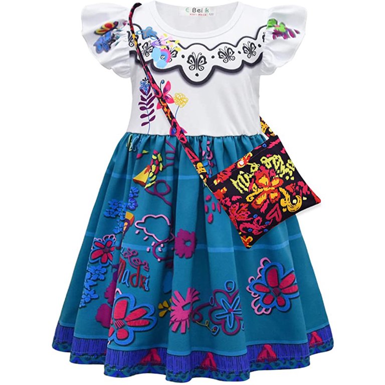 Encanto Mirabel Costume Dress Kids Girls Costume Birthday Party Fancy Dress