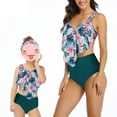 thumbnail image 1 of Jurebecia Family Matching Swimwear Mother Daughter Women Kids Girls Floral Green Leaves Printed Bikini Two-Piece Swimwear Suits, 1 of 8