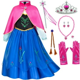 Frozen 2 Anna Costume for Girls Princess Dress up with Accessories Costume Classic Dress and Cape Outfit Walmart