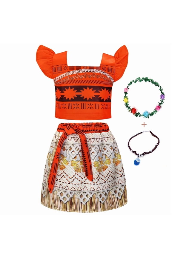 Girls Princess Costume Ocean Adventure Dress Ruffle Sleeve Skirt Kids Dress up Cosplay Halloween Birthday Outfit 3T (2-3Years)