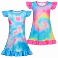 thumbnail image 1 of Jurebecia Girls Nightgowns Rainbow Sleepwear Night Sleep Dress Pajamas Little Kids Toddler Soft Nightgown 110 CM 3-4 Years, 1 of 12